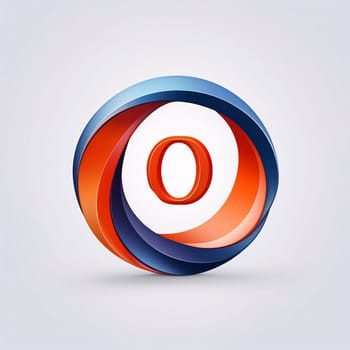 Graphic alphabet letters: Vector abstract geometric company icon - O letter. Created with transparent abstract wave lines
