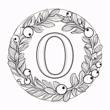 Graphic alphabet letters: Alphabet letter O in floral frame. Vector illustration for your design
