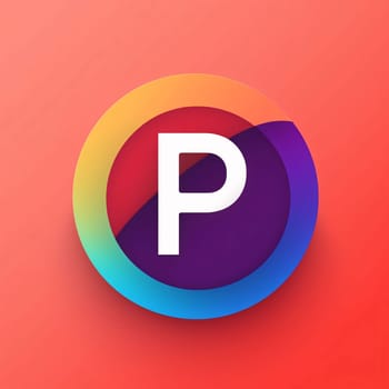 Graphic alphabet letters: Colorful circle icon with letter P. Vector illustration. Eps 10