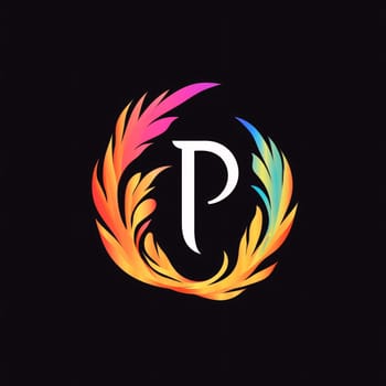 Graphic alphabet letters: Initial Letter P Logo Design with Colorful Swoosh Element.