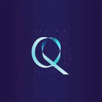 Graphic alphabet letters: Q Letter Logo Design With Blue Gradient Background, Vector Illustration.