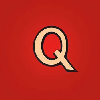 Graphic alphabet letters: Q letter icon in flat style for web, mobile and info graphics