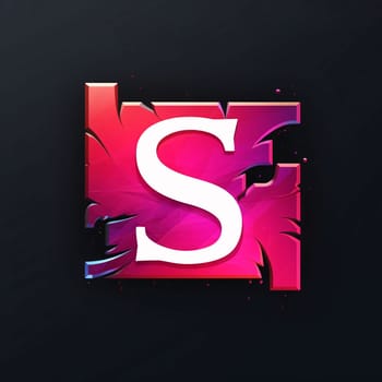 Graphic alphabet letters: S letter logo with glitch effect. Vector typography design template.
