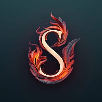 Graphic alphabet letters: Vector illustration of the letter S in the form of a stylized fire.