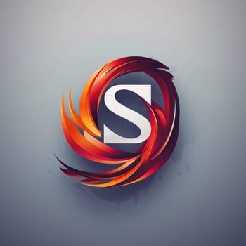 Graphic alphabet letters: Vector abstract logo design template. Letter S in the form of fire.