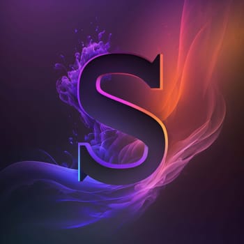 Graphic alphabet letters: Illustration of a letter S in the form of an abstract smoke