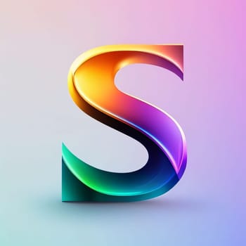 Graphic alphabet letters: Colorful 3d letter S uppercase, vector font design