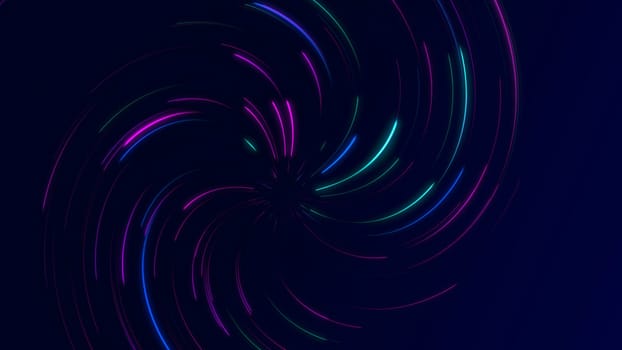 Dynamic abstract design featuring colorful neon light swirls against a dark backdrop, creating a vibrant, futuristic effect.