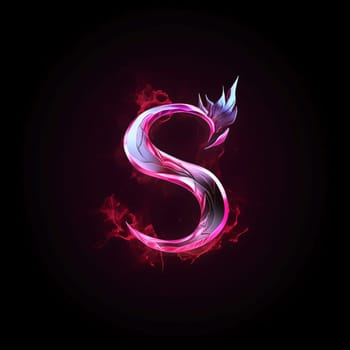 Graphic alphabet letters: Vector illustration of the letter S in the form of a dragon.