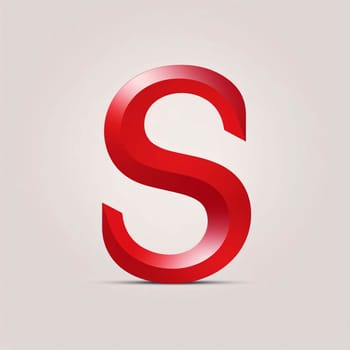 Graphic alphabet letters: Red letter S isolated on white background. 3d vector illustration.