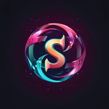 Graphic alphabet letters: Abstract letter S in the form of a crystal ball. Vector illustration.