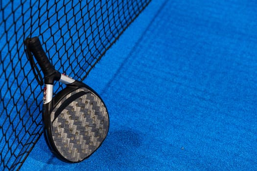 Paddle tennis objects and court. High quality photo