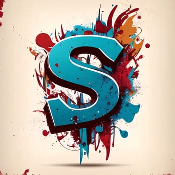 Graphic alphabet letters: Colorful Grunge Urban Grunge Letter S With Splashes