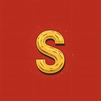 Graphic alphabet letters: Alphabet letter S, vector eps10 illustration on red background