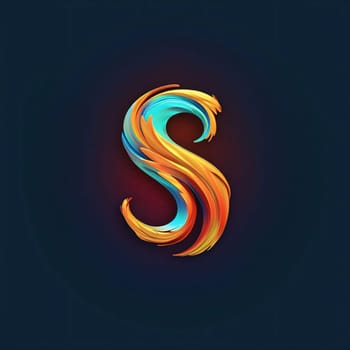Graphic alphabet letters: Symbol letter S from a set of neon lights, vector illustration