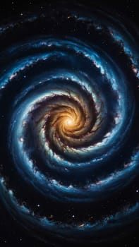 Rotating spiral galaxy. deep space exploration. star fields and nebulas in space the universe