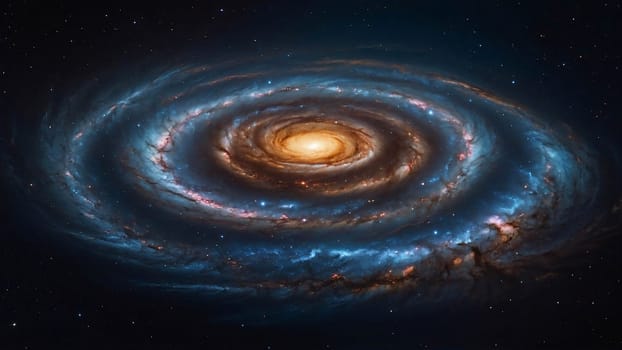 Rotating spiral galaxy. deep space exploration. star fields and nebulas in space the universe