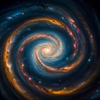 Rotating spiral galaxy. deep space exploration. star fields and nebulas in space the universe