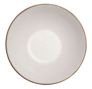 Empty white ceramic soup plate, top view