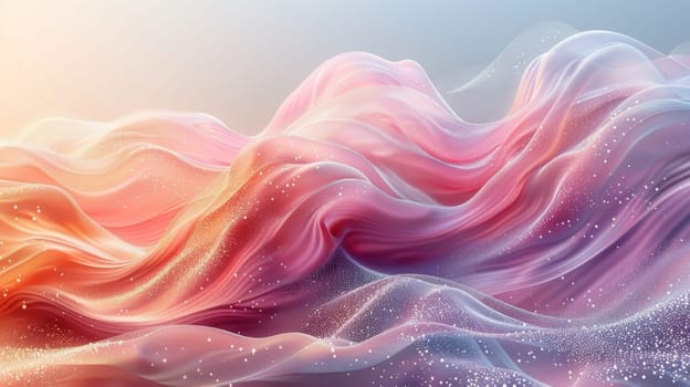 Stylish abstract 3D background with smooth wavy lines. Illustration.