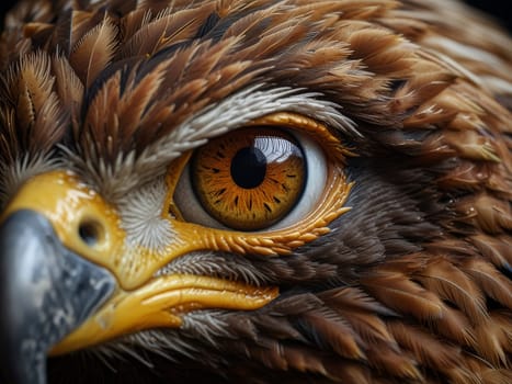 Eagle eye close up. Eagle look. Generative AI
