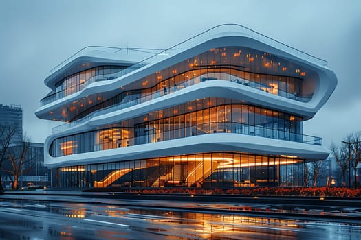 A large building with numerous windows covering its facade.