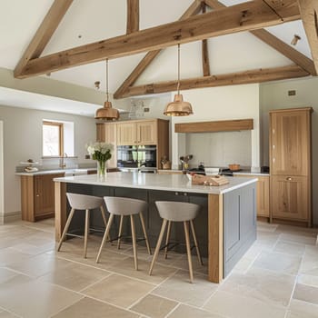 Bespoke kitchen design, country house and cottage interior design, English countryside style renovation and home decor idea