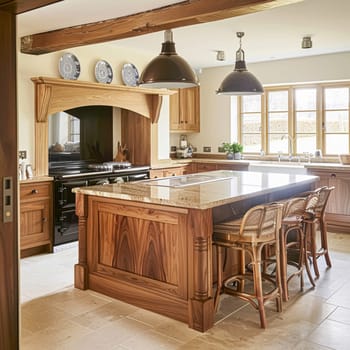 Bespoke kitchen design, country house and cottage interior design, English countryside style renovation and home decor idea