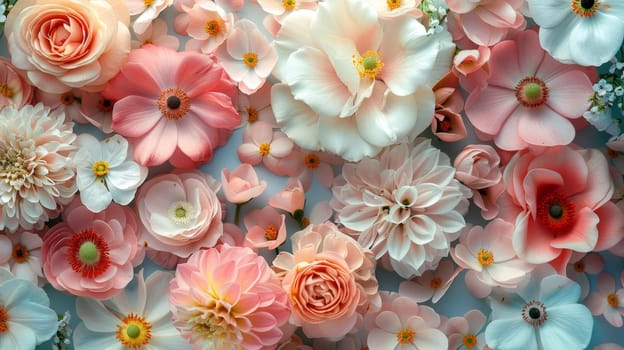 Close-up of bright colorful flowers. Background of flowers.