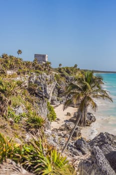 Beautiful archaeological site of the Mayan culture in Tulum, Mexico.