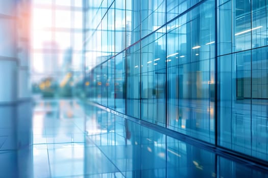 business concepts, Blurred glass wall of a office building