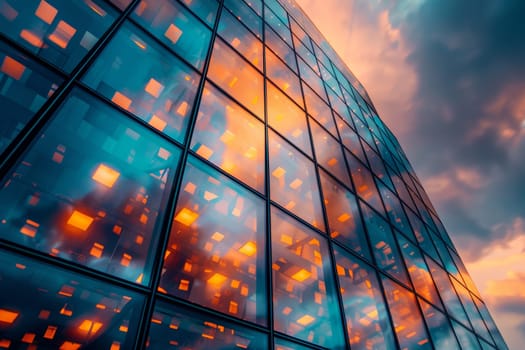 business concepts, Blurred glass wall of a office building