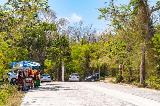 Street Food with transportation outdoor in the tropical nature and city in Playa del Carmen Quintana Roo Mexico.