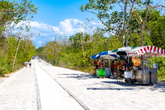 Street Food with transportation outdoor in the tropical nature and city in Playa del Carmen Quintana Roo Mexico.