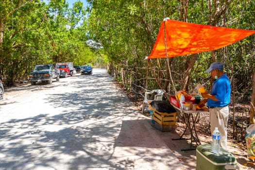 Street Food with transportation outdoor in the tropical nature and city in Playa del Carmen Quintana Roo Mexico.