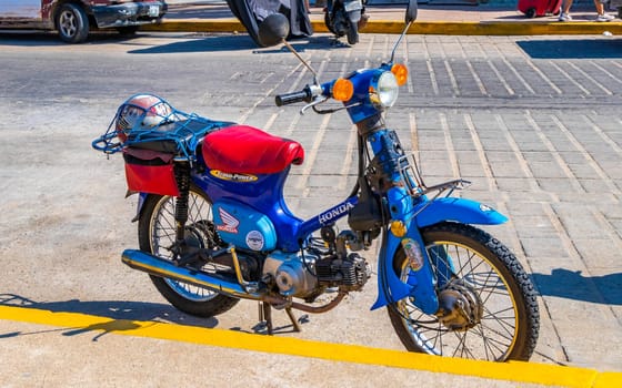 Scooters Motorcycles Motorbikes Outdoor in Zicatela Puerto Escondido Oaxaca Mexico.