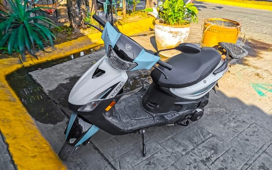 Scooters Motorcycles Motorbikes Outdoor in Zicatela Puerto Escondido Oaxaca Mexico.