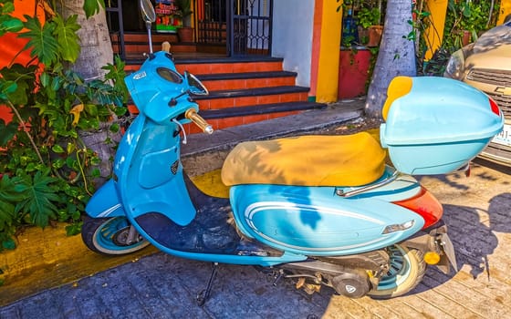 Scooters Motorcycles Motorbikes Outdoor in Zicatela Puerto Escondido Oaxaca Mexico.