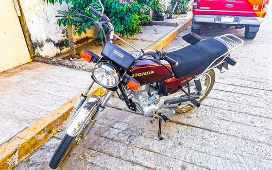 Scooters Motorcycles Motorbikes Outdoor in Zicatela Puerto Escondido Oaxaca Mexico.