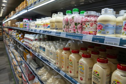 A large store with many shelves and aisles. The store is empty and the lights are on