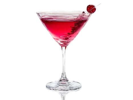 A glass orb containing a swirling cosmopolitan its cranberry hues vibrant isolated on transparency with. Drink isolated on transparent background.