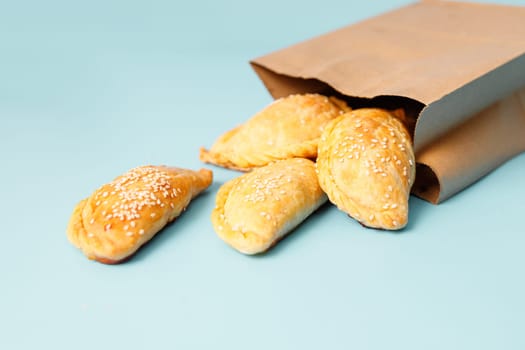 freshly baked pies, delivered in a paper bag.