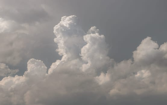 The sky is being covered with fluffy white clouds. Concept idea of Imaginative clouds nature, Amazing sky like a heaven for background wallpaper and texture, Space for text, Selective Focus.