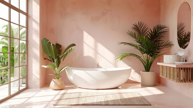 Jugs with flowers in a delicate stylish cozy home interior.