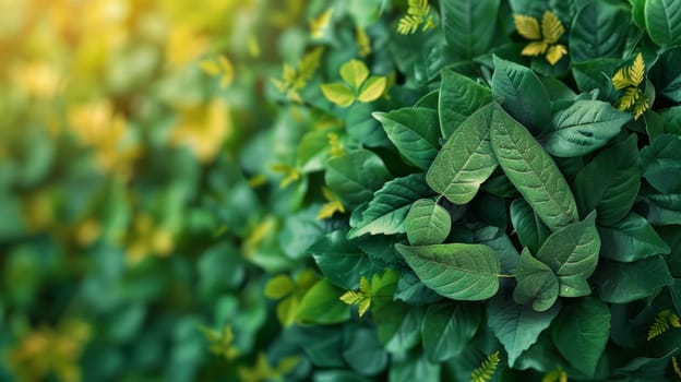 Background texture of leaves. Background of green leaves. Sustainability and environmental friendliness.