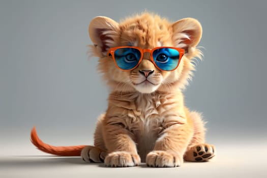 cute tiger cub portrait,isolated on white background .