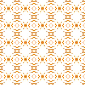 Summer exotic seamless border. Orange delightful boho chic summer design. Textile ready imaginative print, swimwear fabric, wallpaper, wrapping. Exotic seamless pattern.