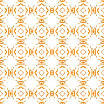 Summer exotic seamless border. Orange delightful boho chic summer design. Textile ready imaginative print, swimwear fabric, wallpaper, wrapping. Exotic seamless pattern.