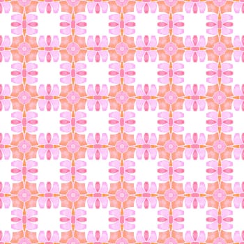 Tropical seamless pattern. Orange Actual boho chic summer design. Hand drawn tropical seamless border. Textile ready surprising print, swimwear fabric, wallpaper, wrapping.