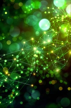 Abstract background with vibrant green tech lights